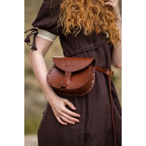 Sac banane en cuir marron "Erin" avec gaufrage celtique