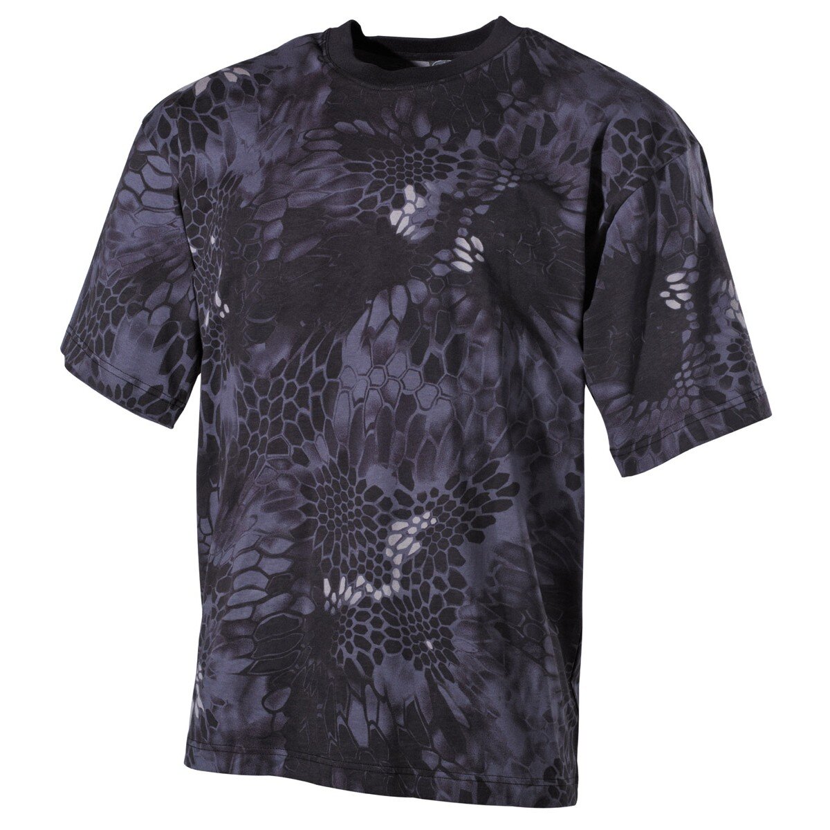 T-shirt outdoor, mezza manica, nero snake, 170 g/m²,