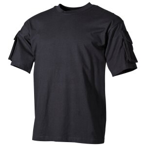 T-shirt outdoor, manches courtes, noir, avec poches sur...