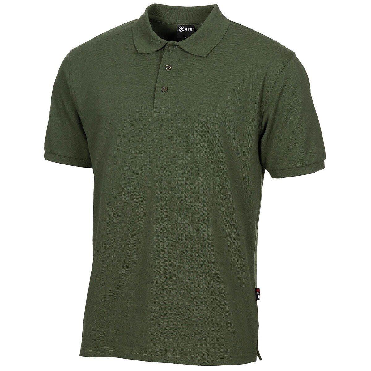 Polo outdoor olive avec patte de boutonnage