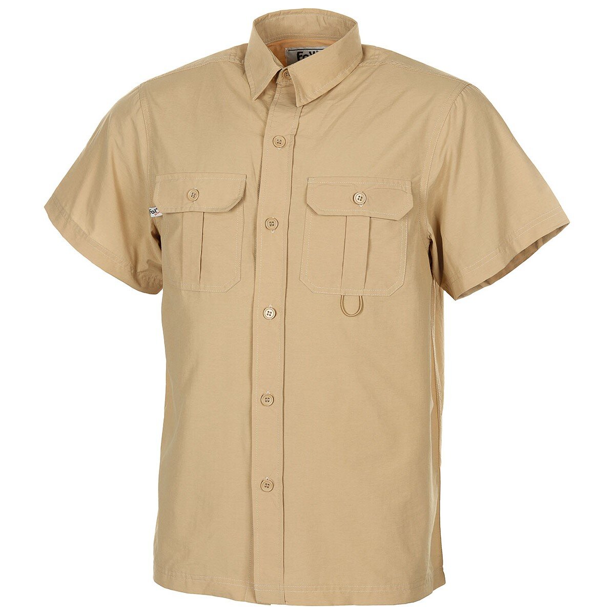 Chemise Outdoor, manches courtes, kaki, microfibre