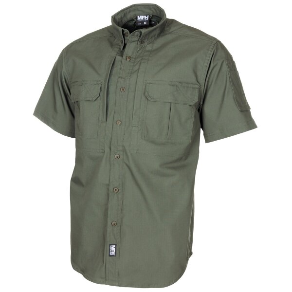 Chemise Outdoor, manches courtes, kaki, Téflon, Rip Stop