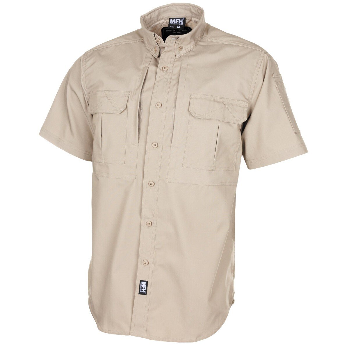 Chemise Outdoor, manches courtes, kaki, Téflon,...