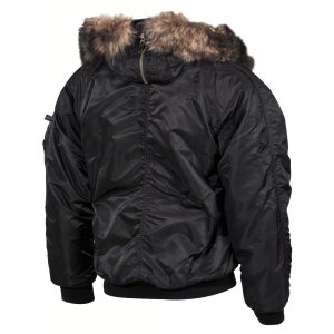 US blouson polaire N2B, noir, doublure épaisse