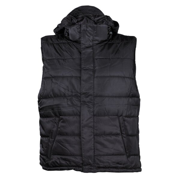 gilet, noir, doublé, avec capuche amovible