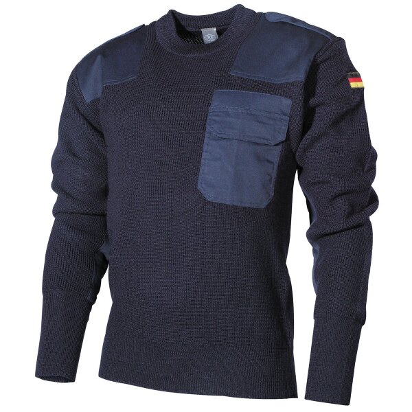 Bundeswehr pullover, avec poche poitrine, bleu