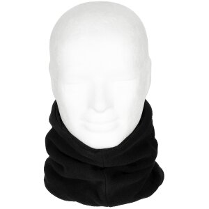 Foulard rond, polaire, noir, avec tête de lit