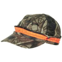 casquette, hunter-brun, bandes lumineuses orange