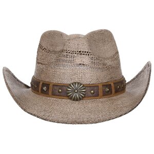 Chapeau de paille, "Colorado", avec ruban pour chapeau, marron
