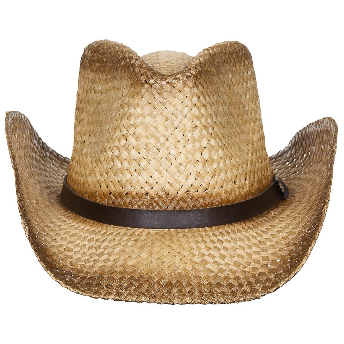 Chapeau de paille, avec bandeau, marron