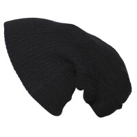 bonnet tricoté, "Beanie", Rip, noir, extra long