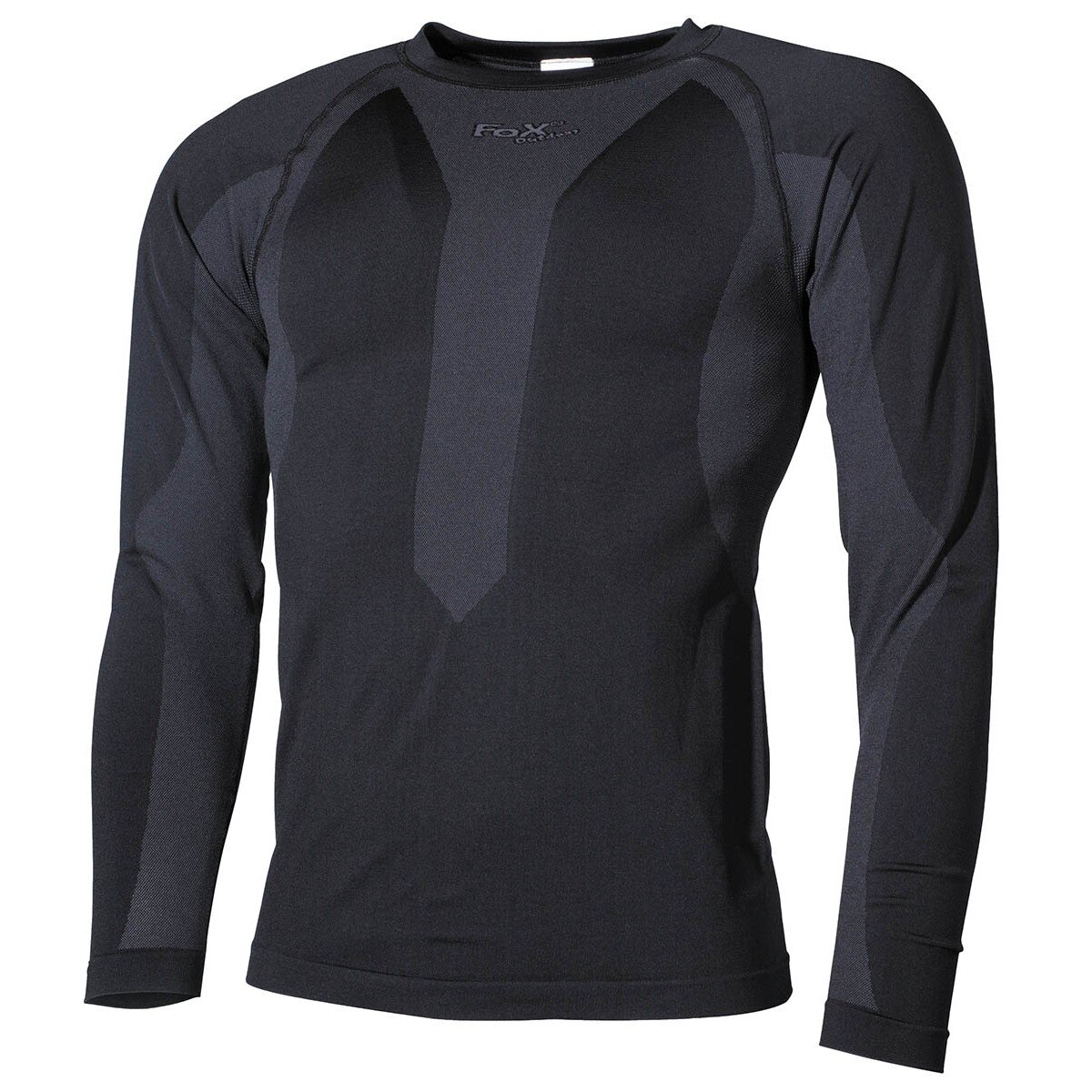 Maillot de corps thermo-fonctionnel, manches longues, noir