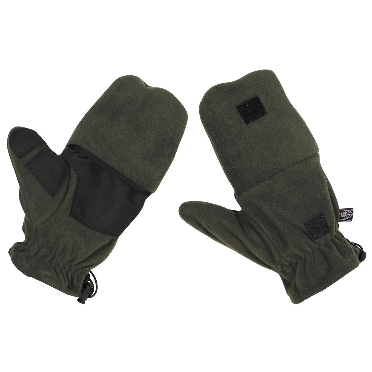 Fleece-Faust-Fingerhandschuhe, oliv, mit Ausziehschlaufen