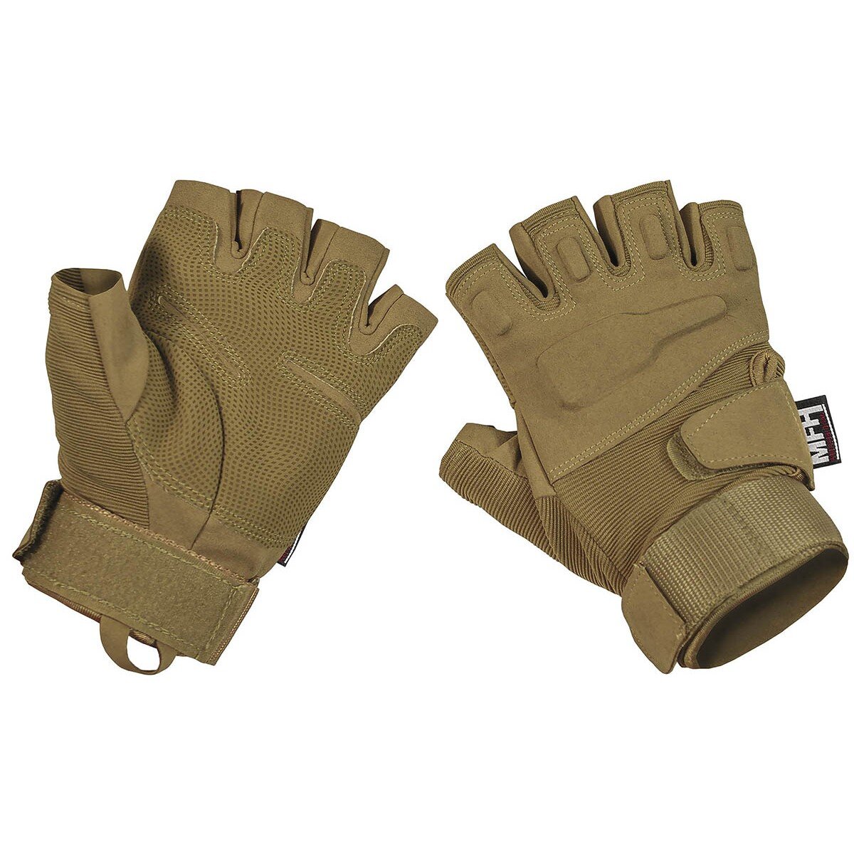 Gants Tactical, "Pro", sans doigts, coyote tan