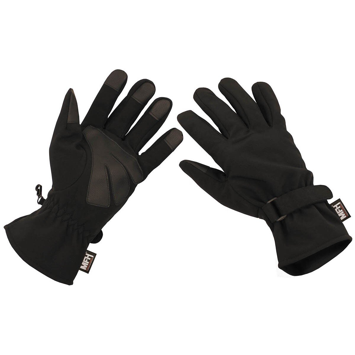 Fingerhandschuhe, Soft Shell, schwarz