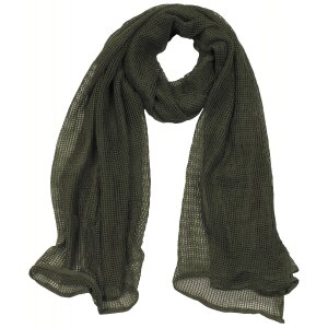 Foulard en filet, olive, env. 190 x 90 cm