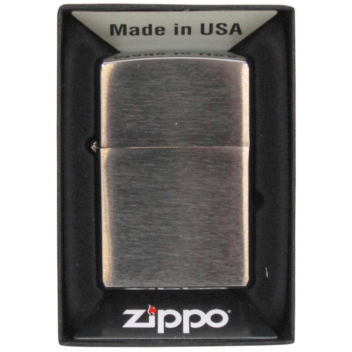 Briquet, "Zippo", chrome brossé, non rempli