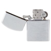 Briquet tempête à essence, chromé brossé, non rempli