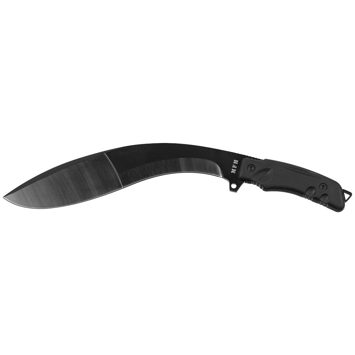 Machete, "Kukri", nero, con fodero in nylon