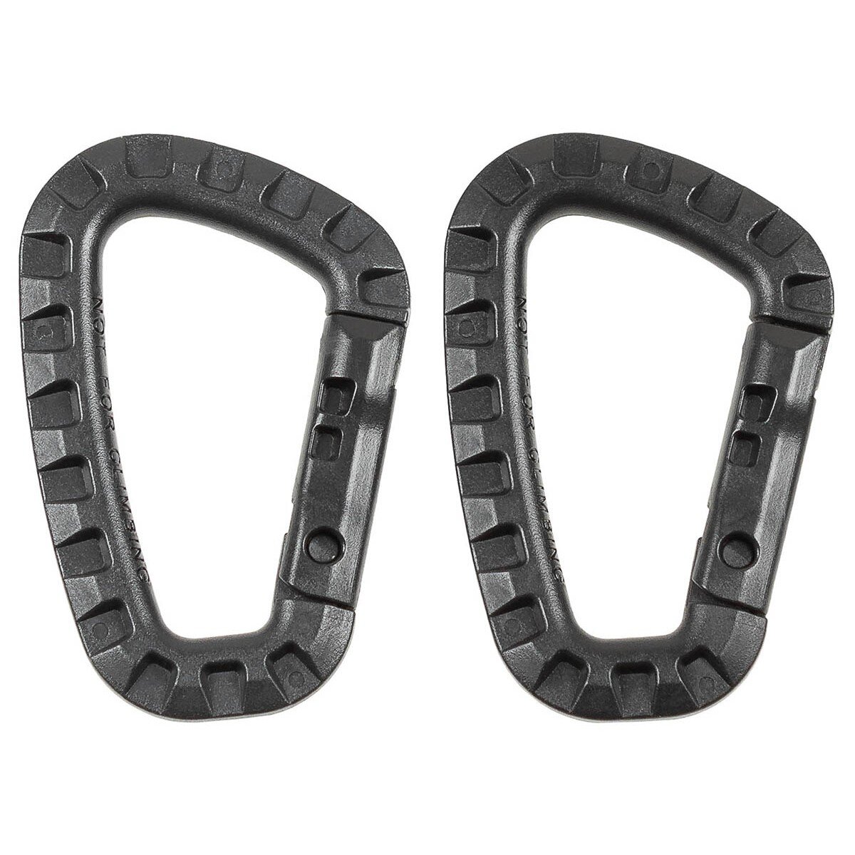 Carabiner, Plastic, black, D 7 mm x 8,5 cm, 2-pack