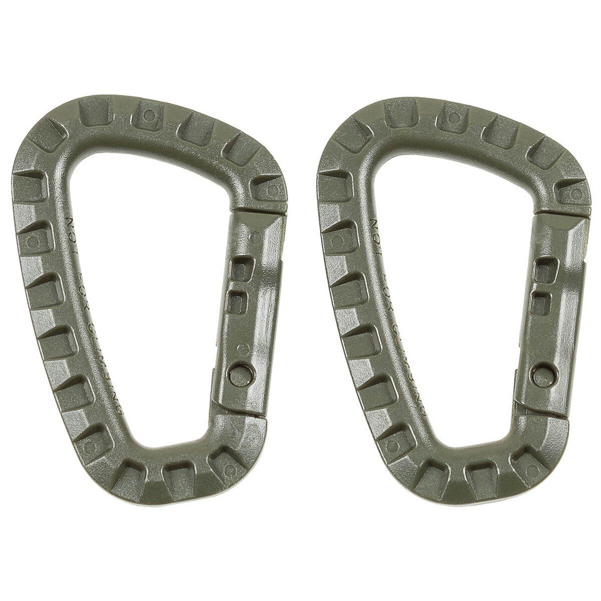 Karabiner, Plastik, oliv, D 7 mm x 8,5 cm, 2er Pack