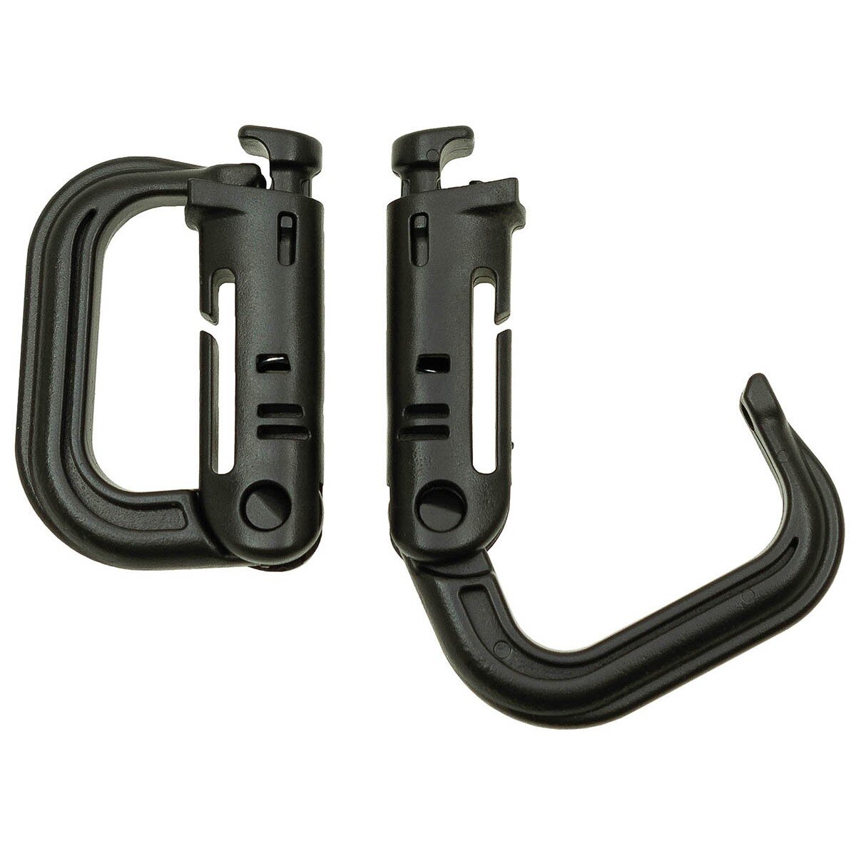 Karabiner, Plastik, "MOLLE", schwarz, 2er Pack