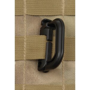 Mousqueton, plastique, "MOLLE", noir, pack de 2