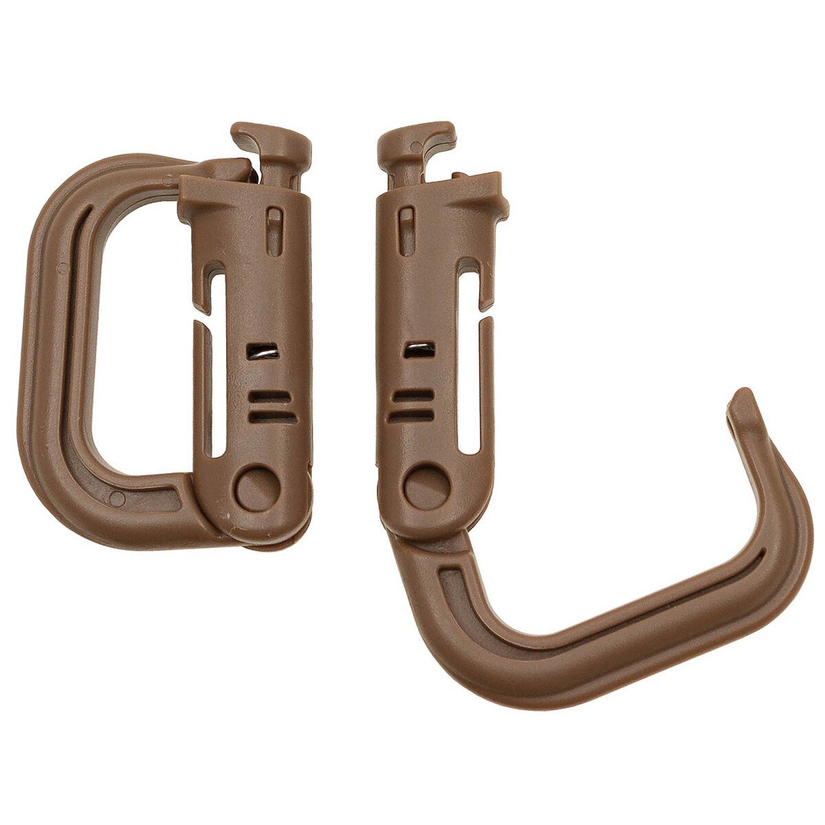 Karabiner, Plastik, "MOLLE", coyote tan, 2er Pack