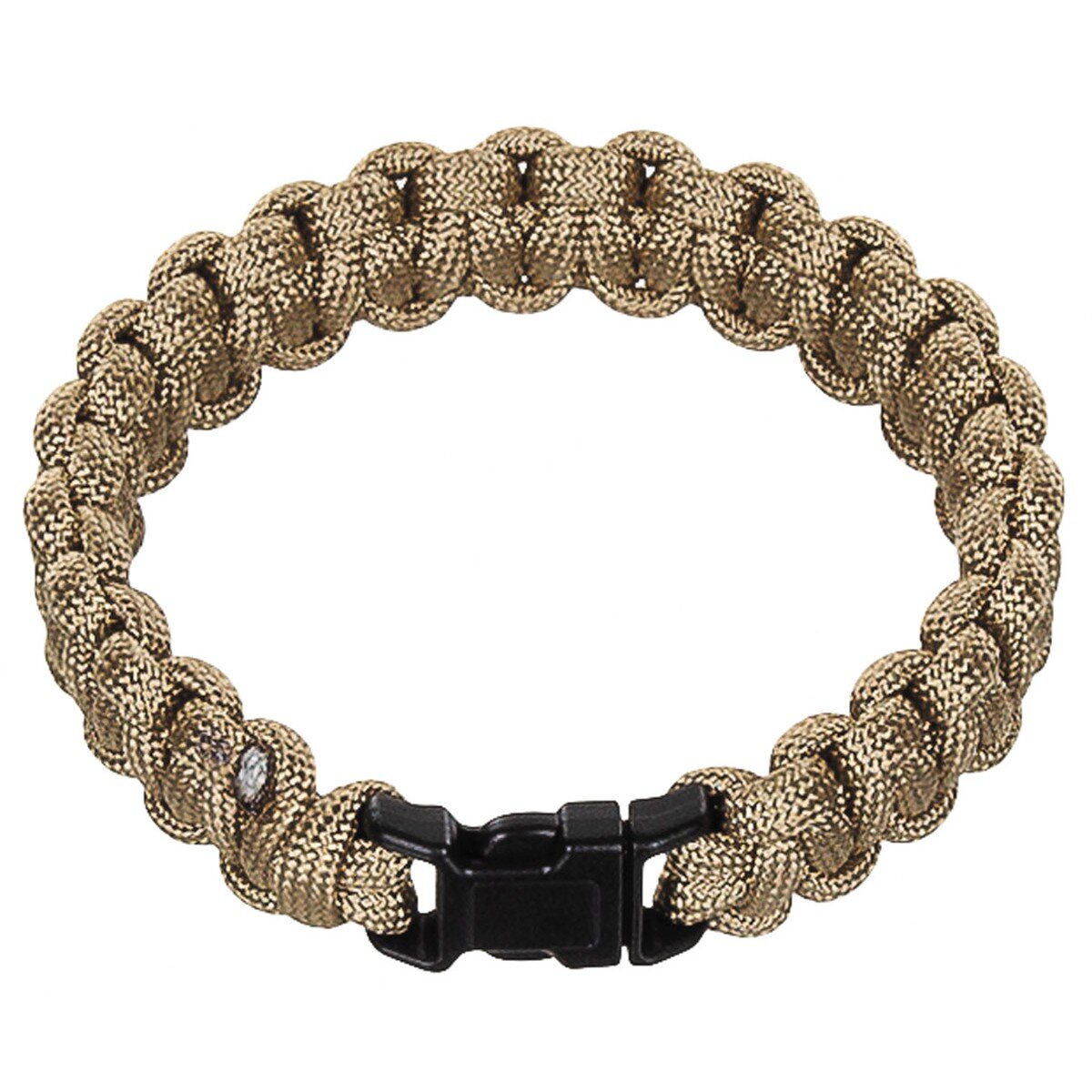 Bracciale in paracord coyote tan, larghezza circa 2,3 cm