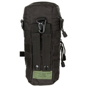 Sac de camping, rond, "MOLLE", noir