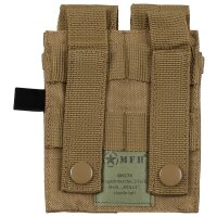 Sacoche chargeur de camping, 2 compartiments, petite, MOLLE, coyote tan