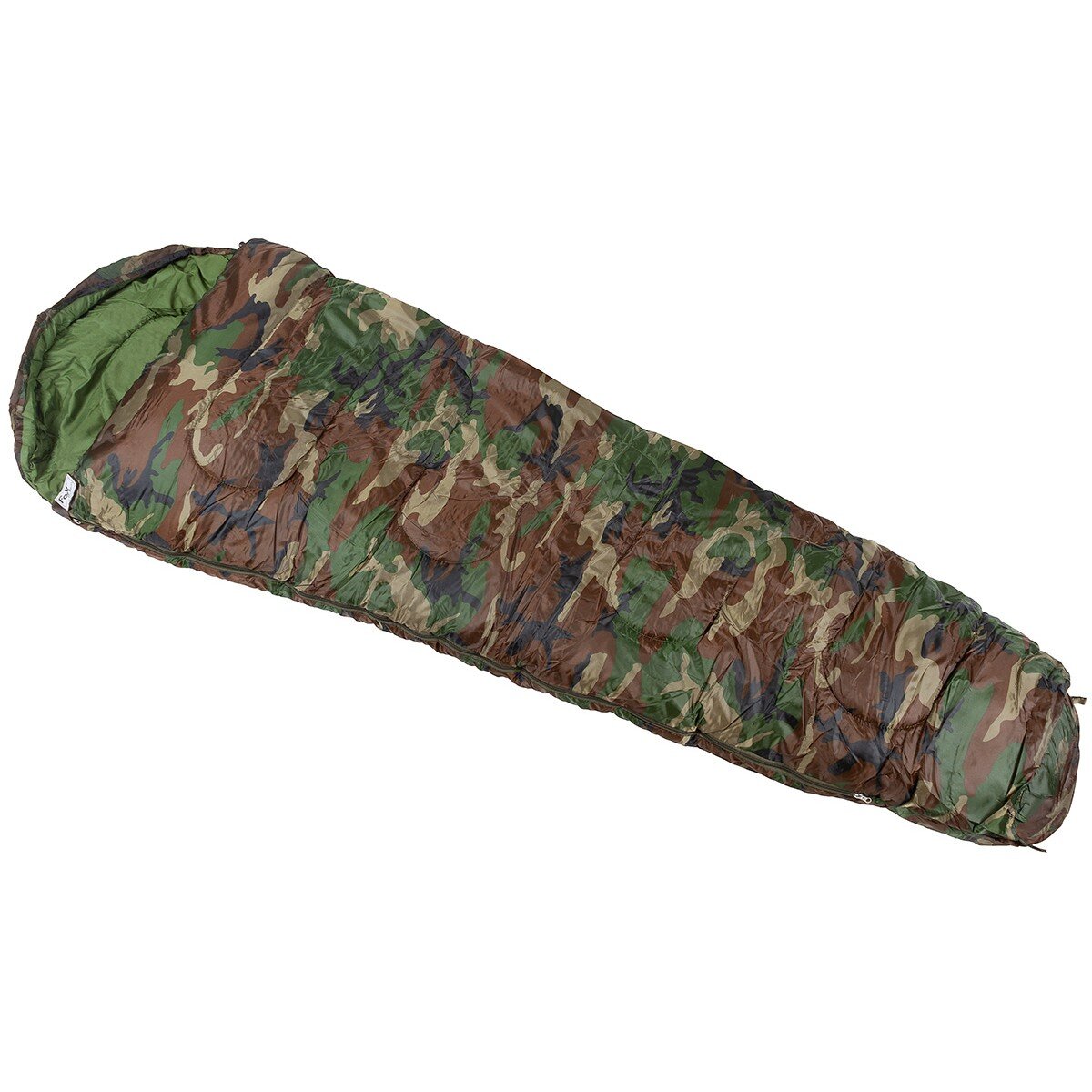 Mummy Sleeping Bag, woodland, 2-layer filling