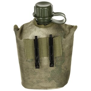 US gourde en plastique, 1 l, housse, HDT-camo FG, sans BPA