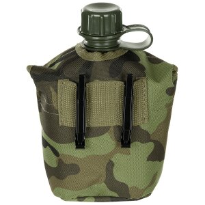 US gourde en plastique, 1 l, housse, M 95 CZ camouflage,...