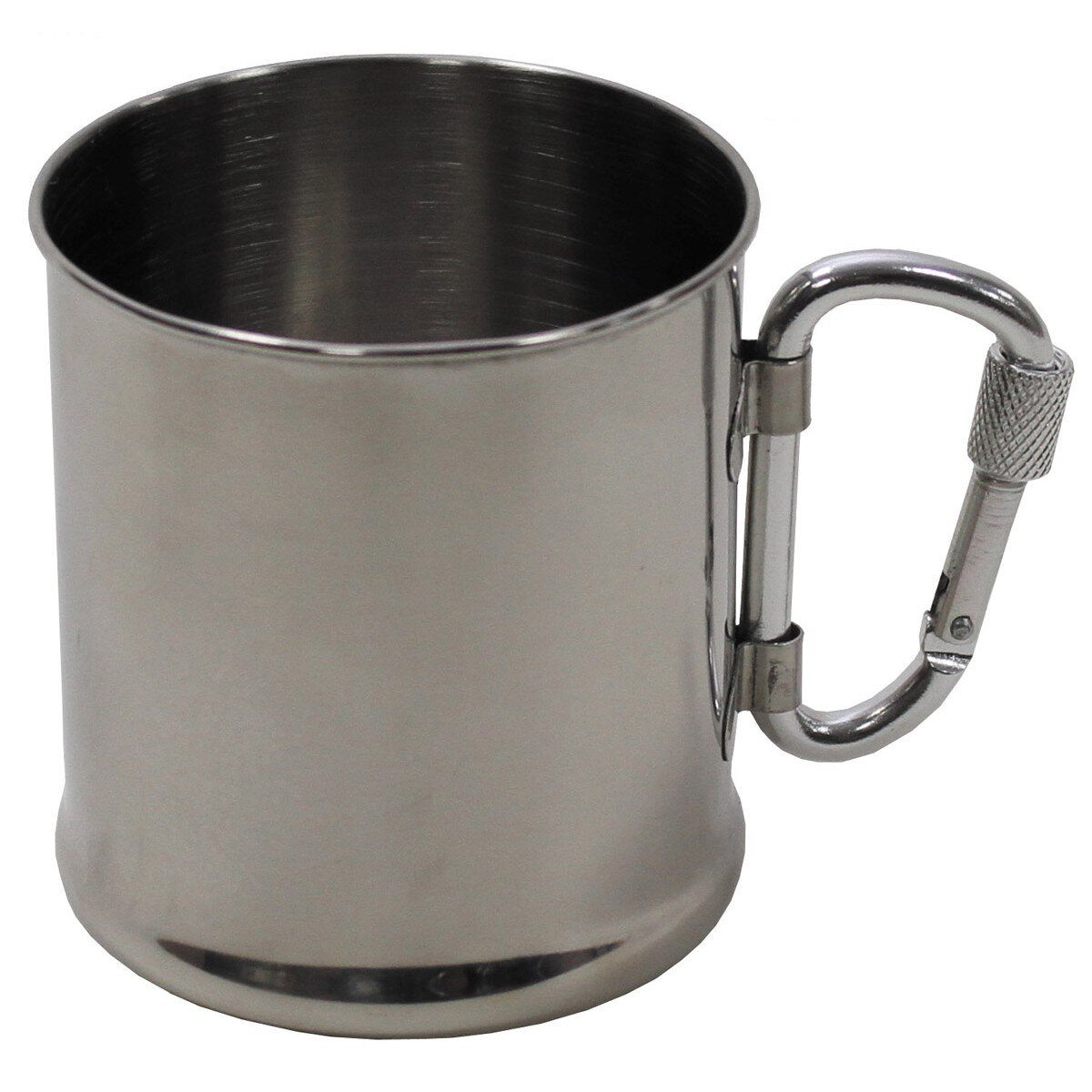 Tazza da campeggio, acciaio inox, moschettone, a parete...