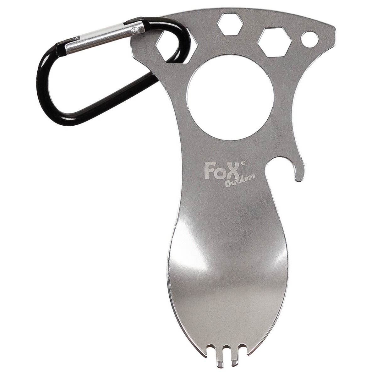 Multifunctional Spork, with carabiner