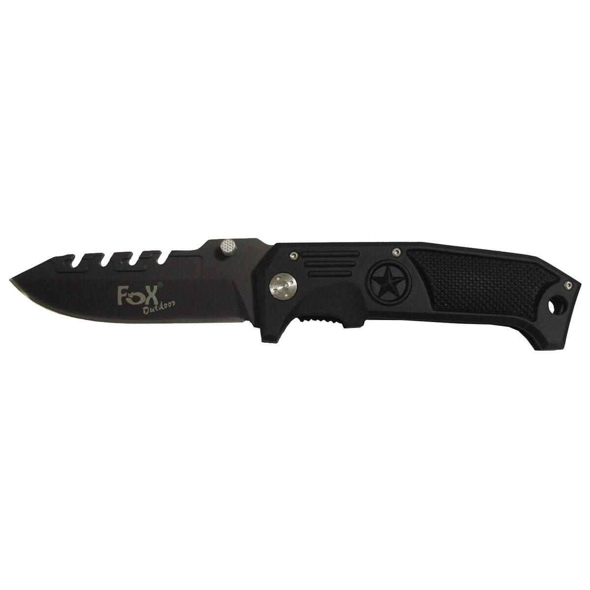 Jack Knife, one-handed, metal handle, black