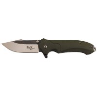 couteau pliant, une main, olive, manche G10