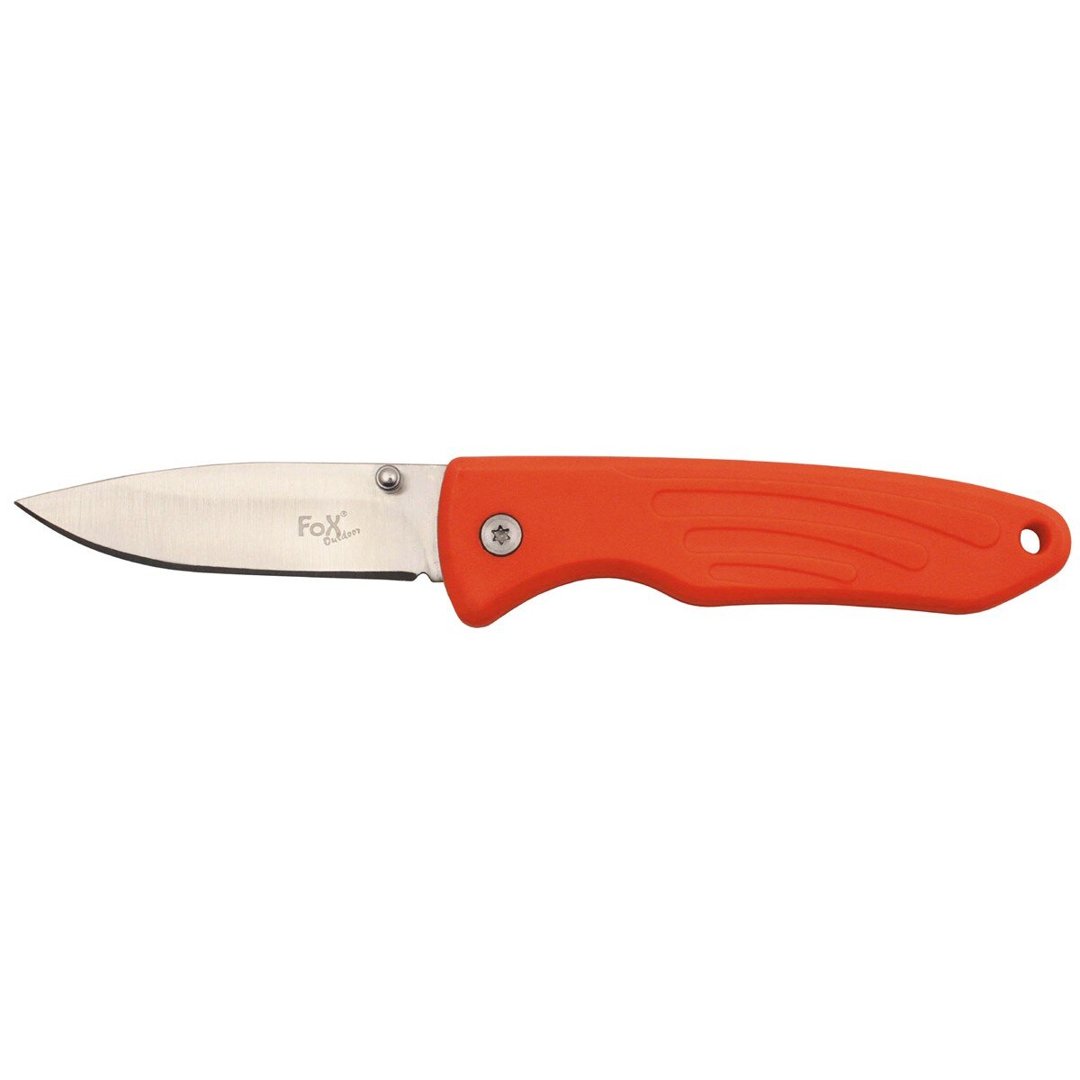 couteau pliant, une main, orange, manche TPR