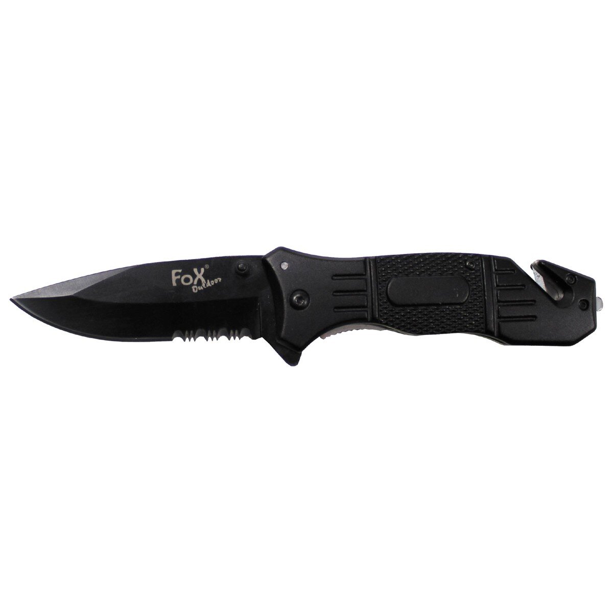 Jack Knife, one-handed,  black, metal handle