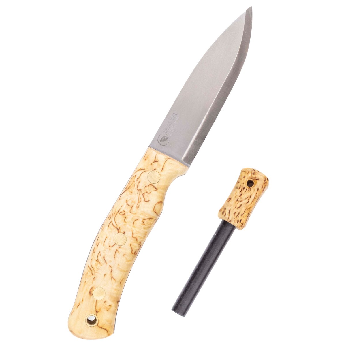 Coltello da foresta svedese n. 10, betulla riccia +...