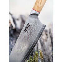 Couteau de chef, longueur de lame 24 cm, acier damassé