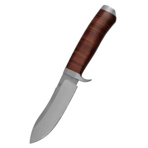 Couteau Kudu avec lame Nessmuk et manche en lamelles de cuir