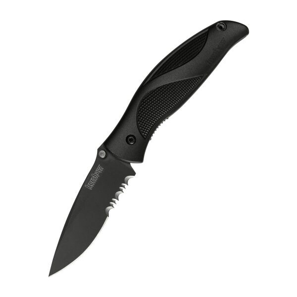 couteau de poche Kershaw Blackout, lame dentelée