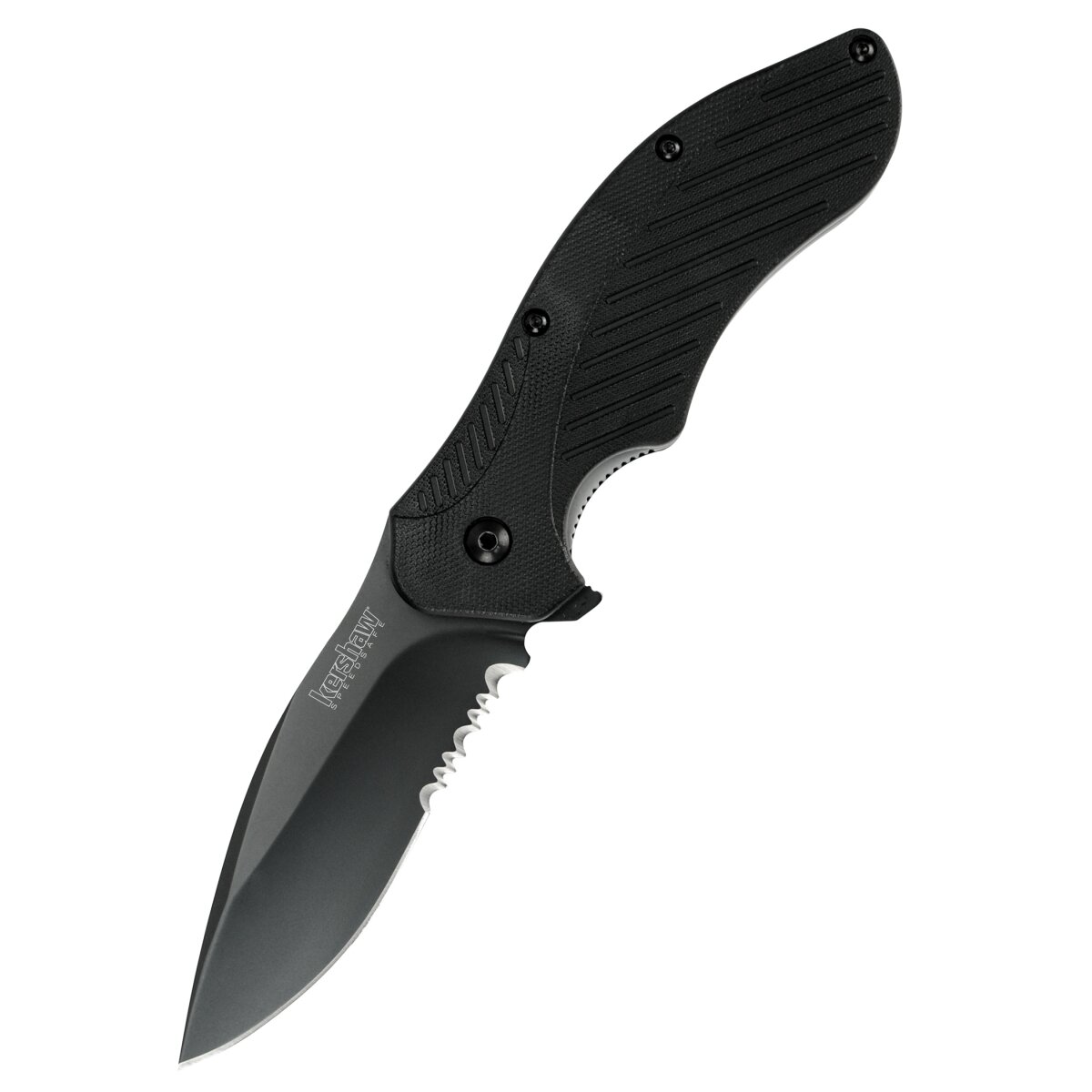 Couteau de poche Kershaw Clash, noir, lame dentelée