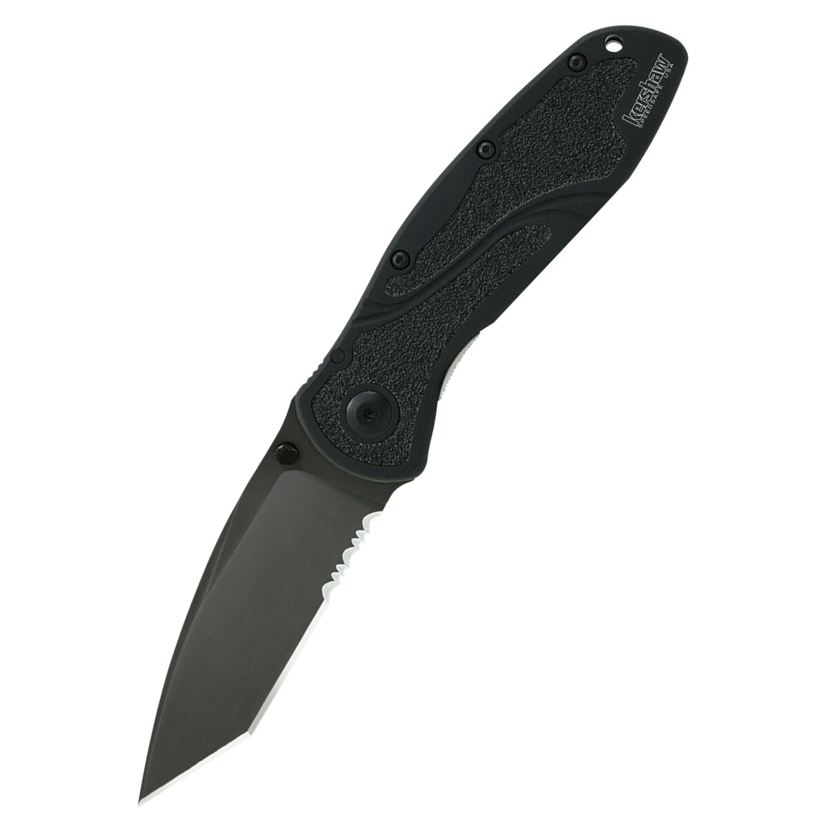 Coltello tascabile Kershaw Blur Tanto, nero, seghettato