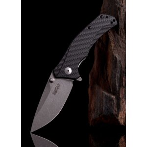 Couteau de poche Kershaw Knockout avec manche en fibre de carbone