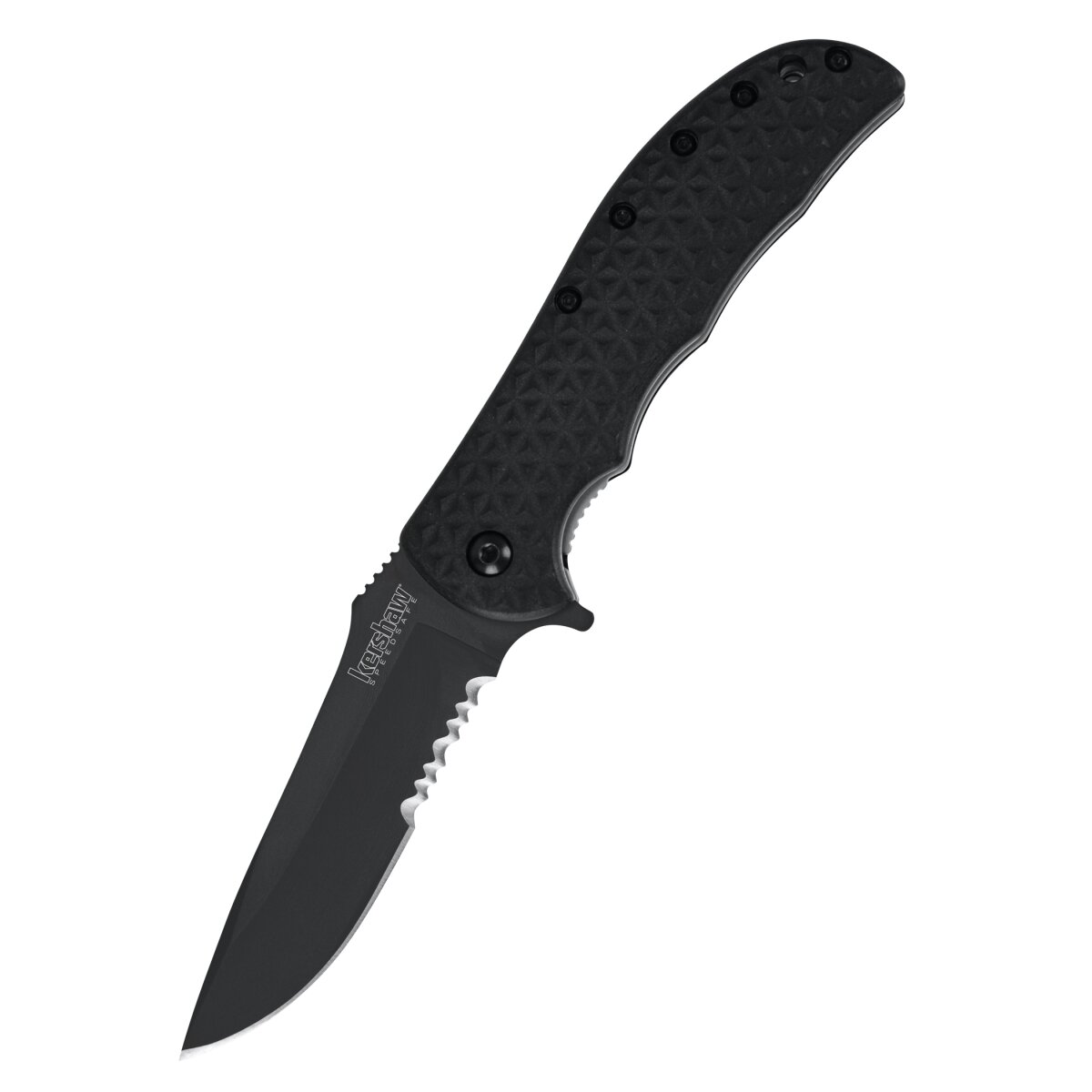 Coltello da tasca Kershaw Volt II, nero, lama seghettata