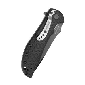 Couteau de poche Kershaw Volt II, noir, lame dentelée