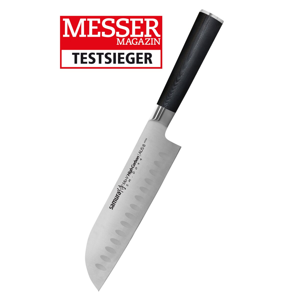 Samura MO-V Santoku Messer mit Kullenschliff